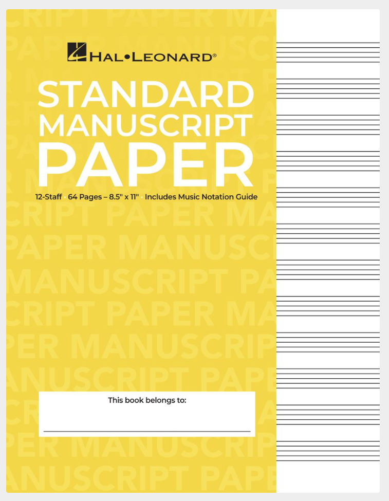 Hal Leonard Yellow Cover Manuscript