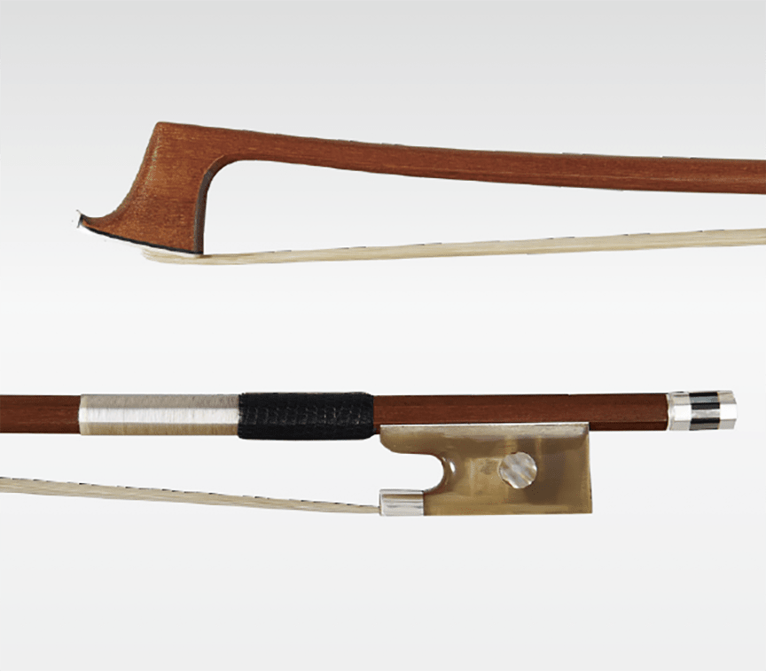 Atelier Pernambuco Violin Bow – Silver Mounted with White Horn Frog