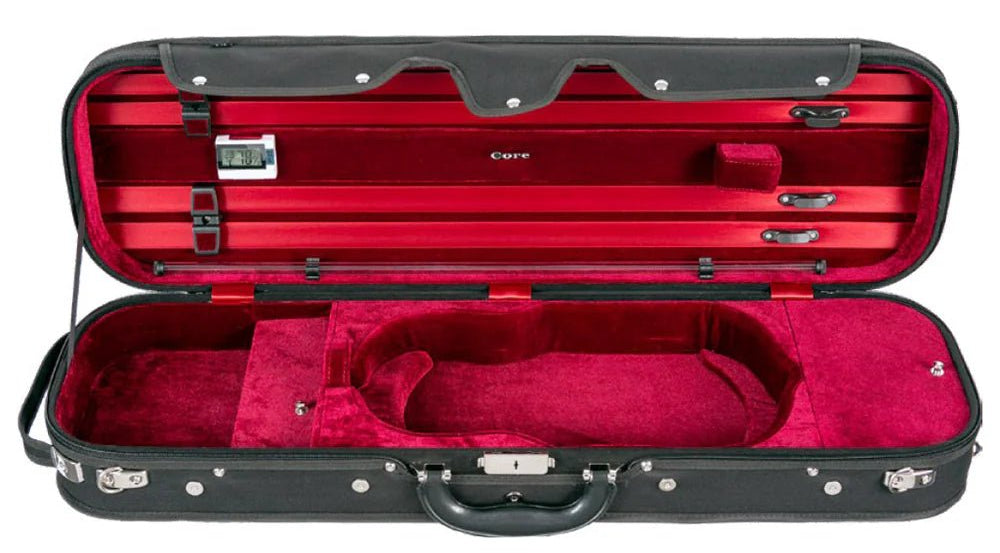 Core CC500 Oblong Violin Suspension Case, Red interior