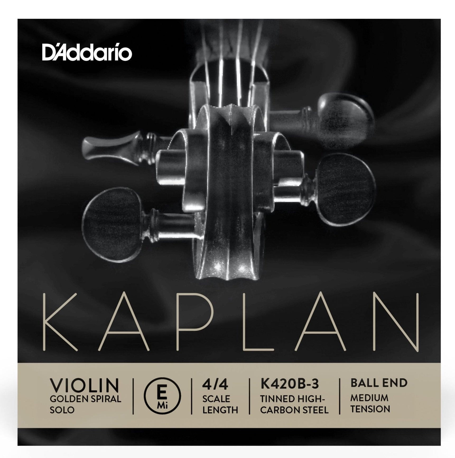 D'Addario Kaplan Golden Spiral Solo Ball End Violin 4/4 Single E String - Atelier Fine Strings