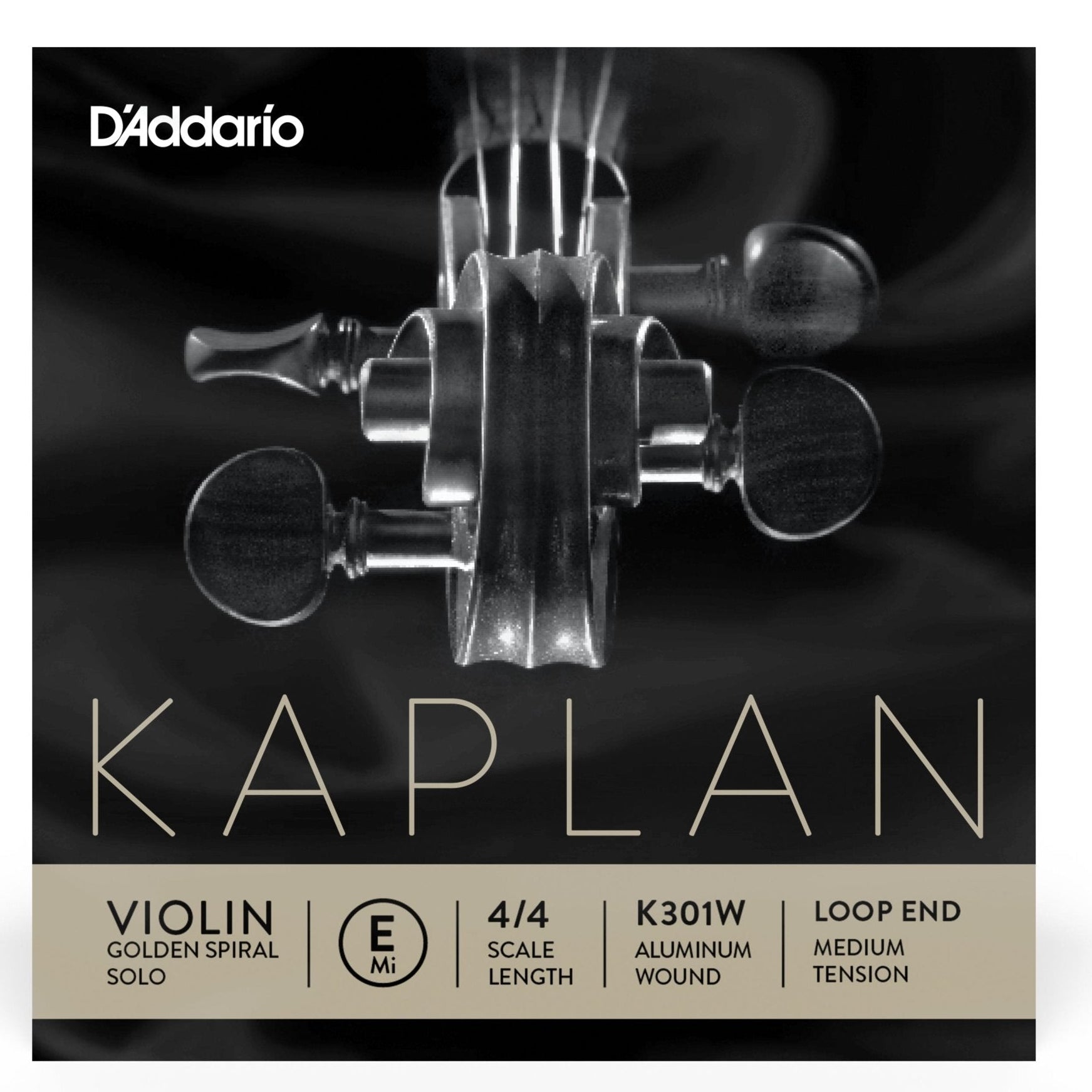 D'Addario Kaplan Golden Spiral Solo Wound Loop End Violin 4/4 Single E String - Medium - Atelier Fine Strings