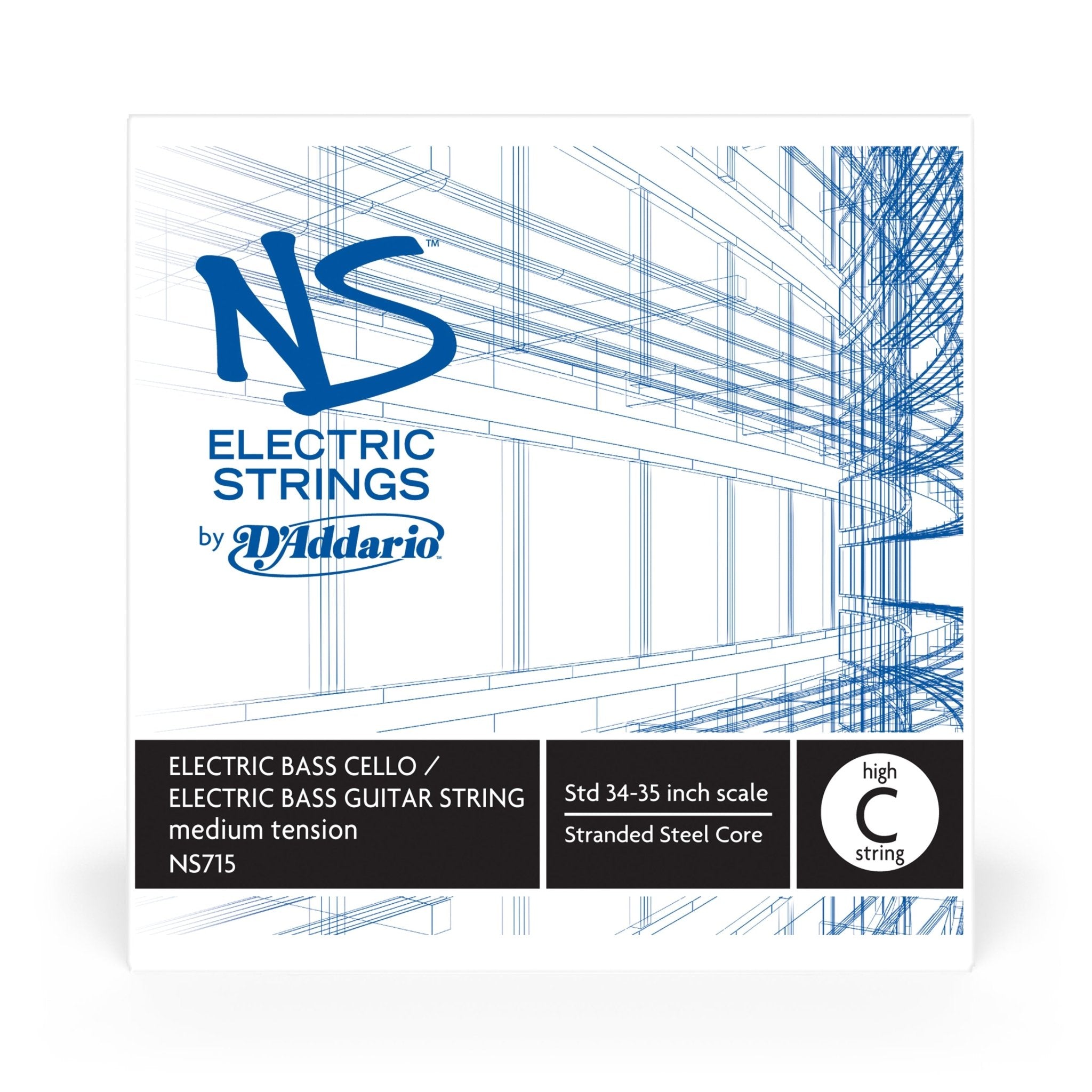 D'Addario NS Electric Bass/Cello Single High C String - AAA Band Instrument Rentals