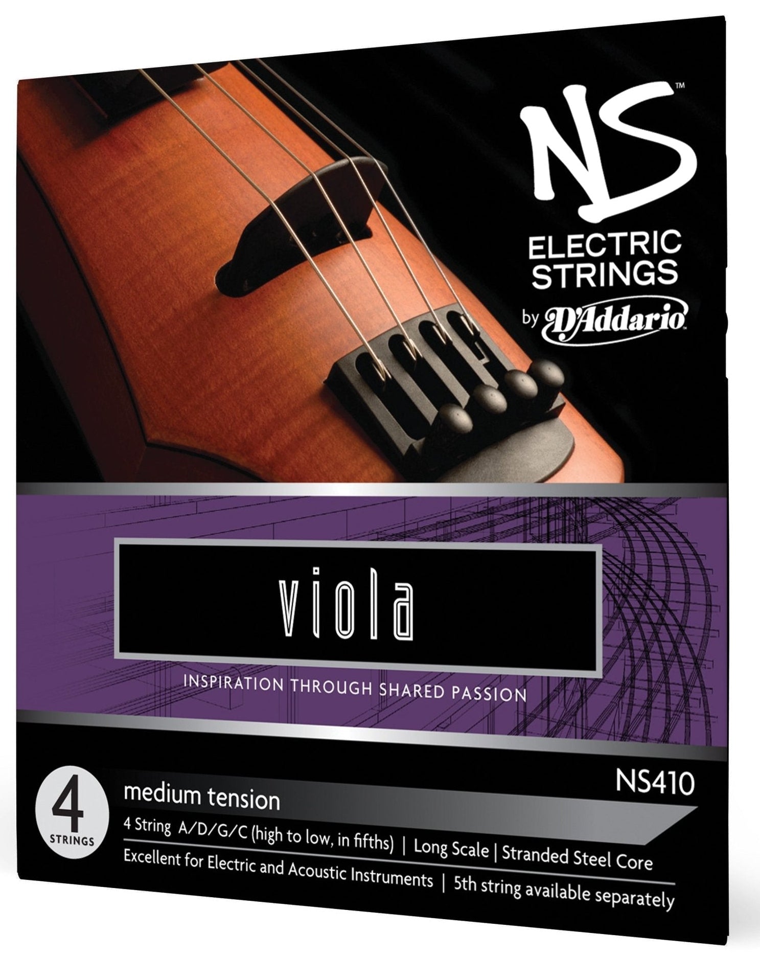 D'Addario NS Electric Viola String Set - Atelier Fine Strings
