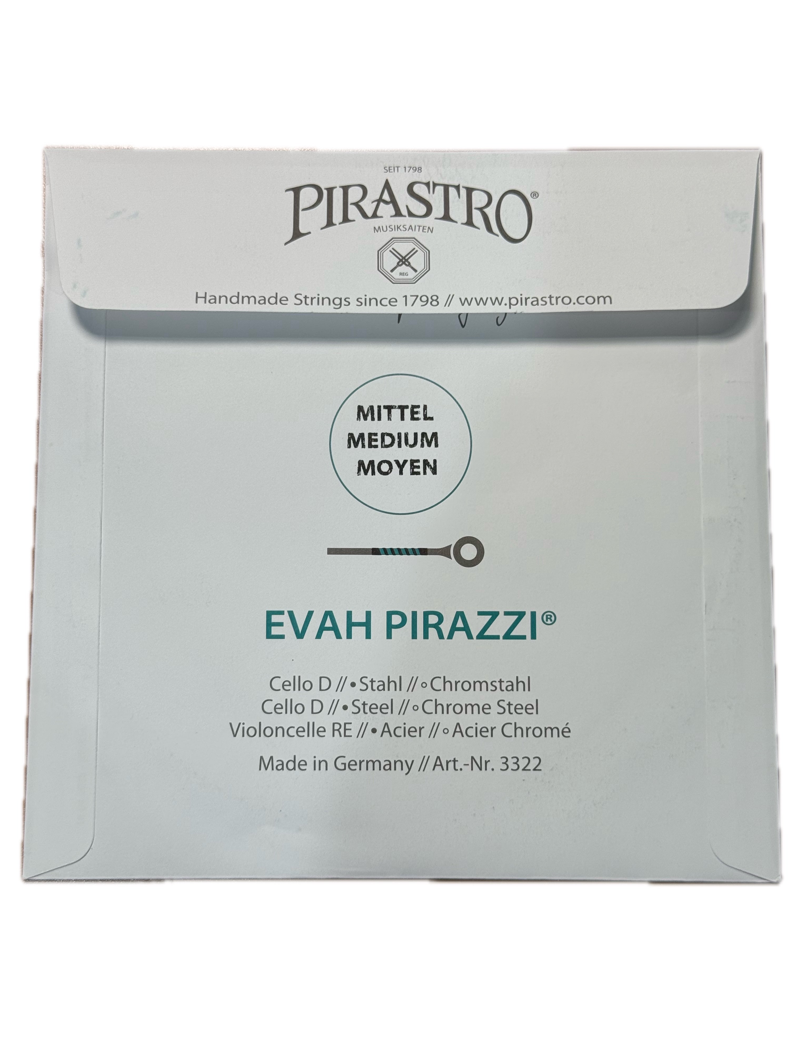 Pirastro Evah Pirazzi Cello D String – 4/4, Medium Gauge, Chrome Steel Wound