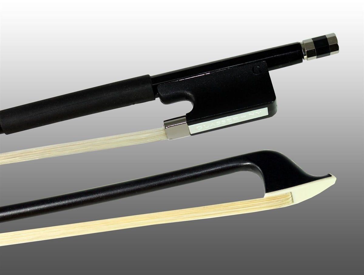 Glasser Cello Bow Fiberglass Half-Lined Frog Leatherette Grip - Atelier Fine Strings