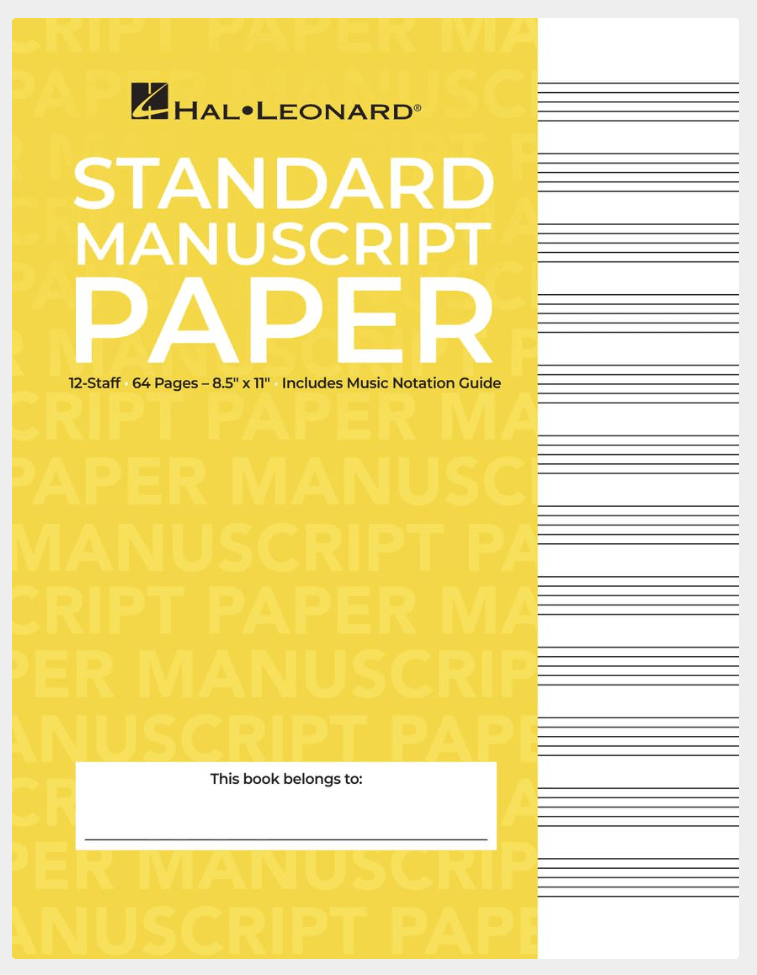 Hal Leonard Yellow Cover Manuscript