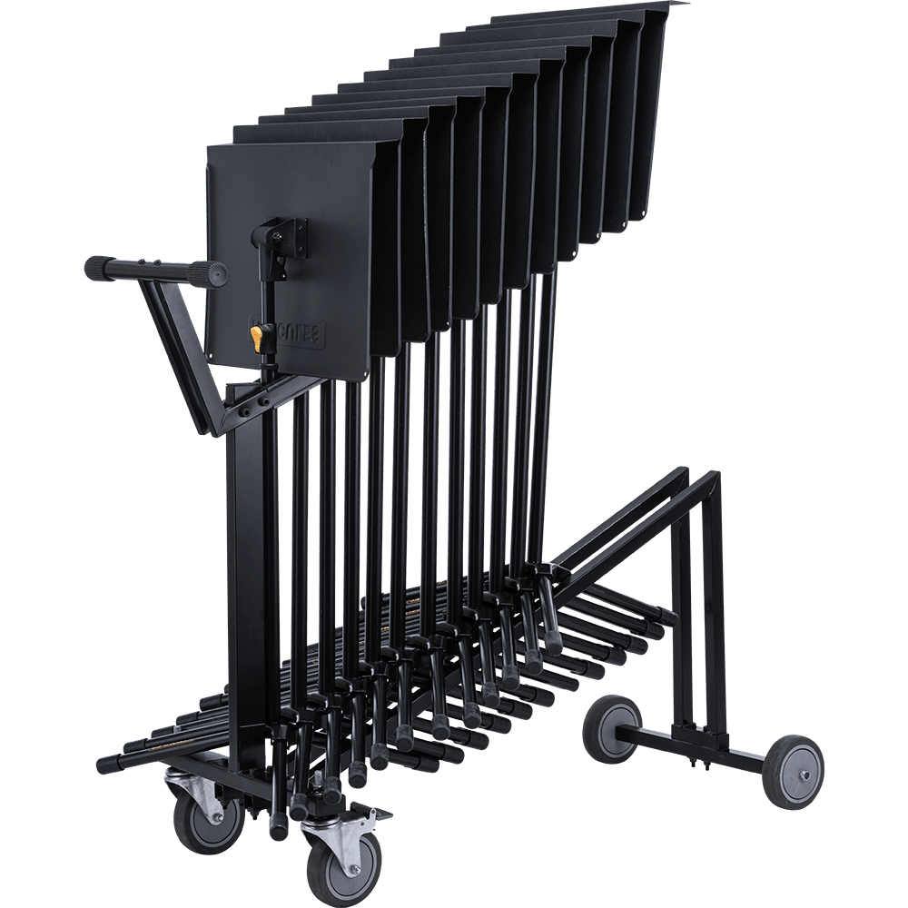 Hercules BS200BCPLUS - 12 Pack of BS200B Symphony Stands and 1 BSC800 Stand Cart - Atelier Fine Strings