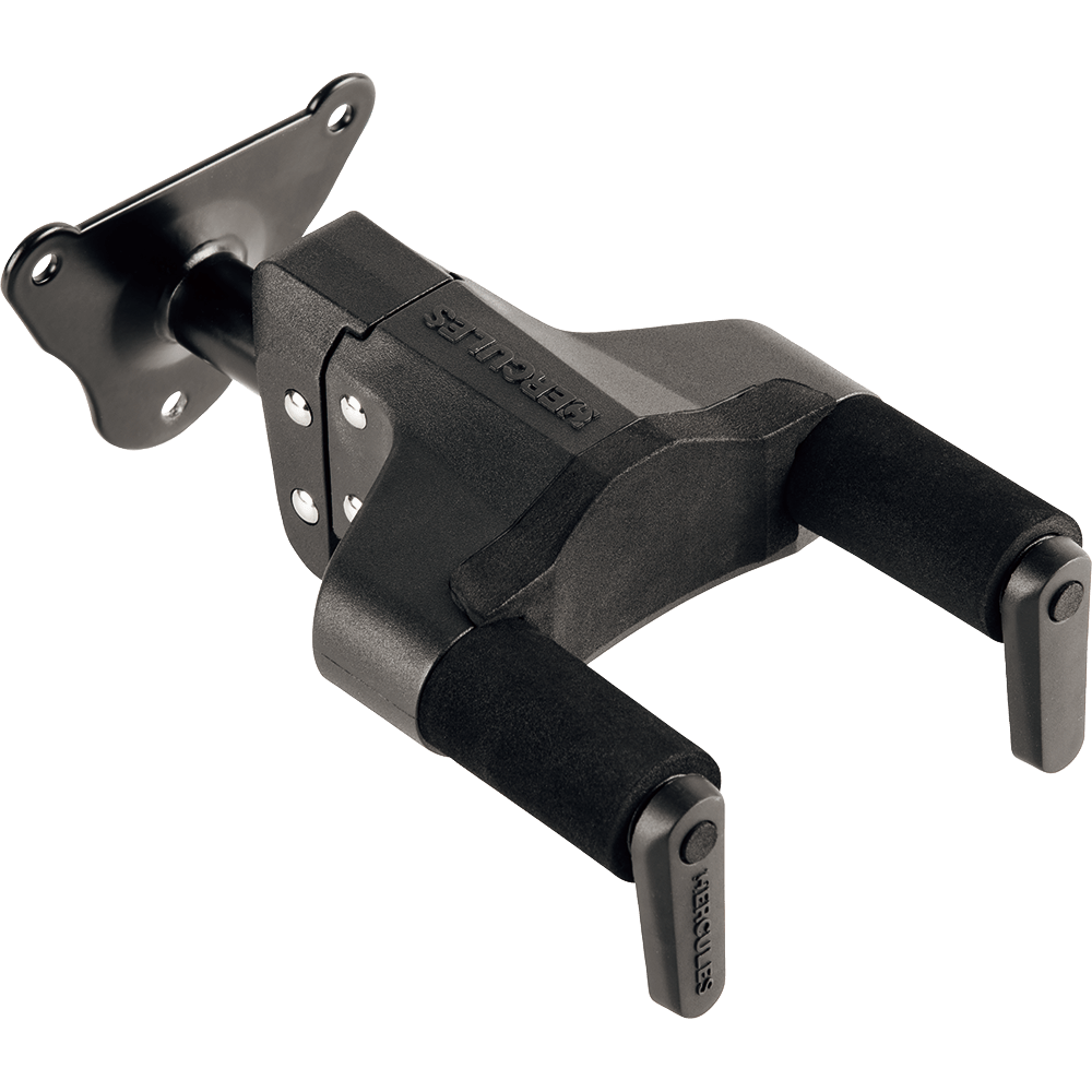 Hercules GSP39WBPLUS - PLUS Series Universal AutoGrip Wall Mount Guitar Hanger with Steel Base, Short Arm - AAA Band Instrument Rentals