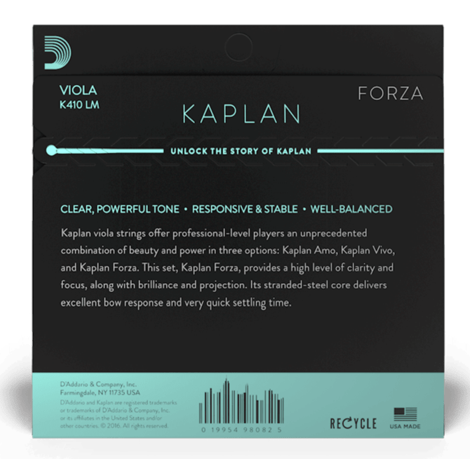 Kaplan Forza Viola Strings Set - Medium Tension - Long Scale