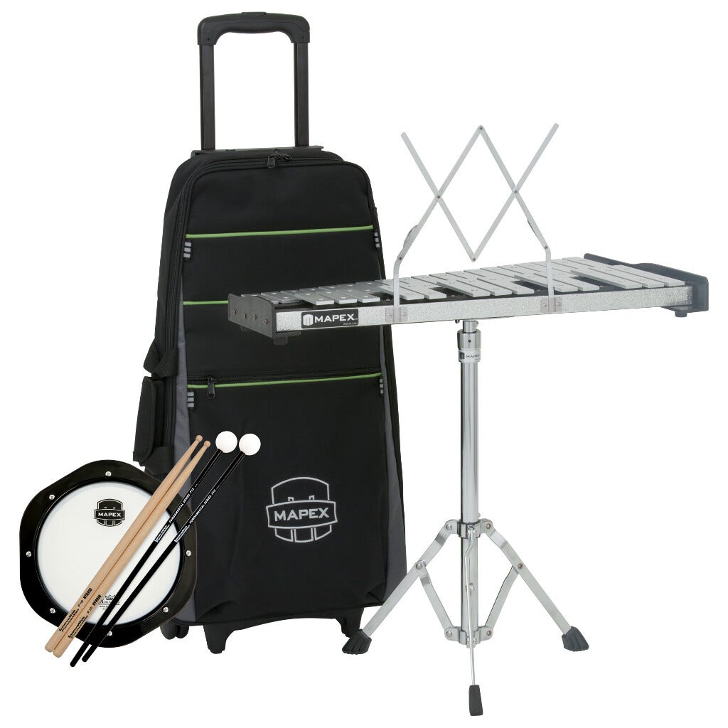 MAPEX Backpack Bell Percussion Kit — 2.5-Octave with Rolling Bag - AAA Band Instrument Rentals