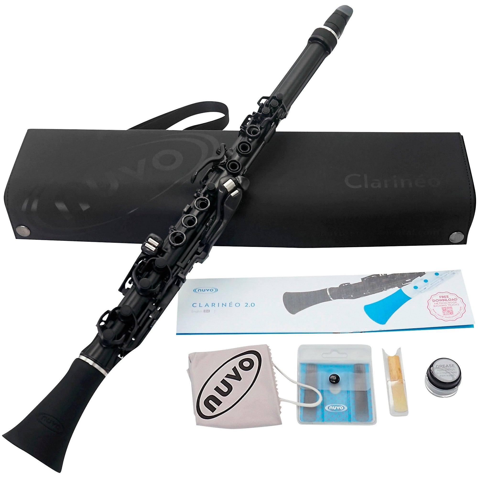 NUVO Clarinéo Starter Clarinet – Black/Black | Clarinet in C for Young Players - AAA Band Instrument Rentals