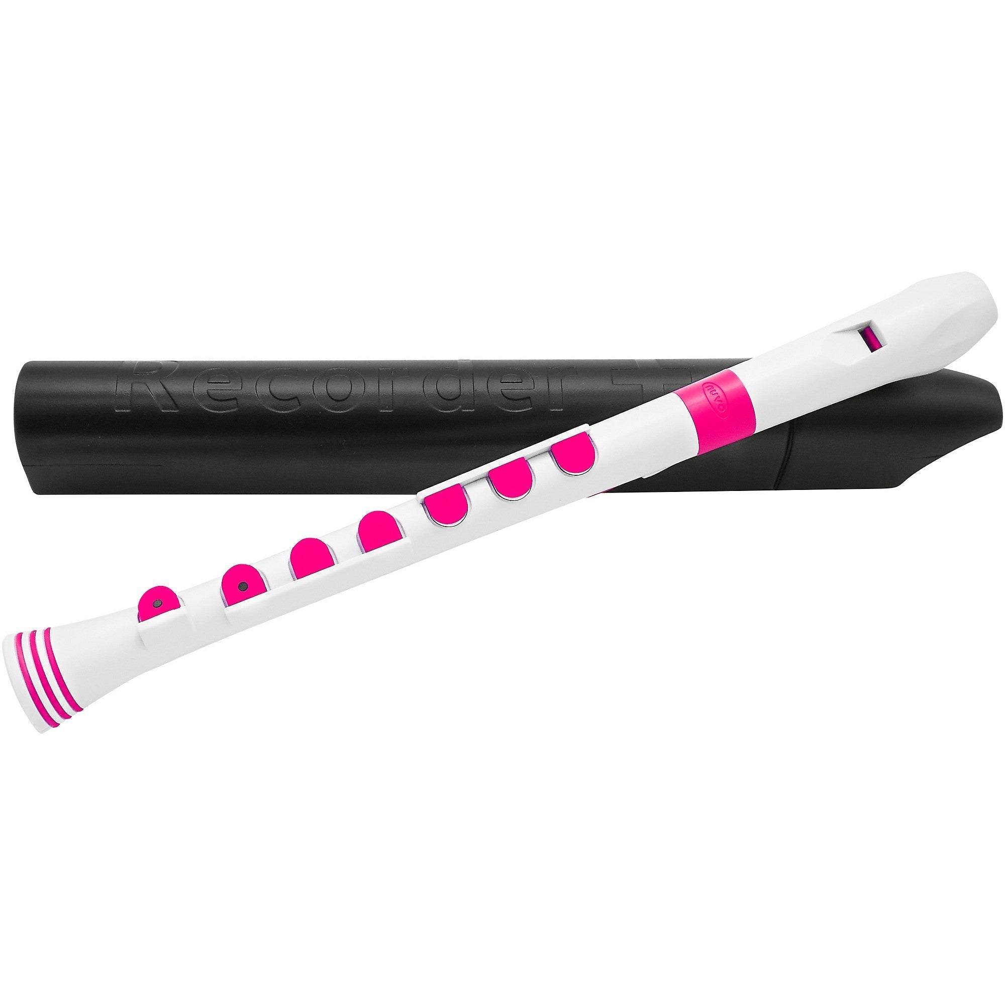 NUVO Recorder+ – White/Pink | Baroque Fingering with Hard Case - AAA Band Instrument Rentals