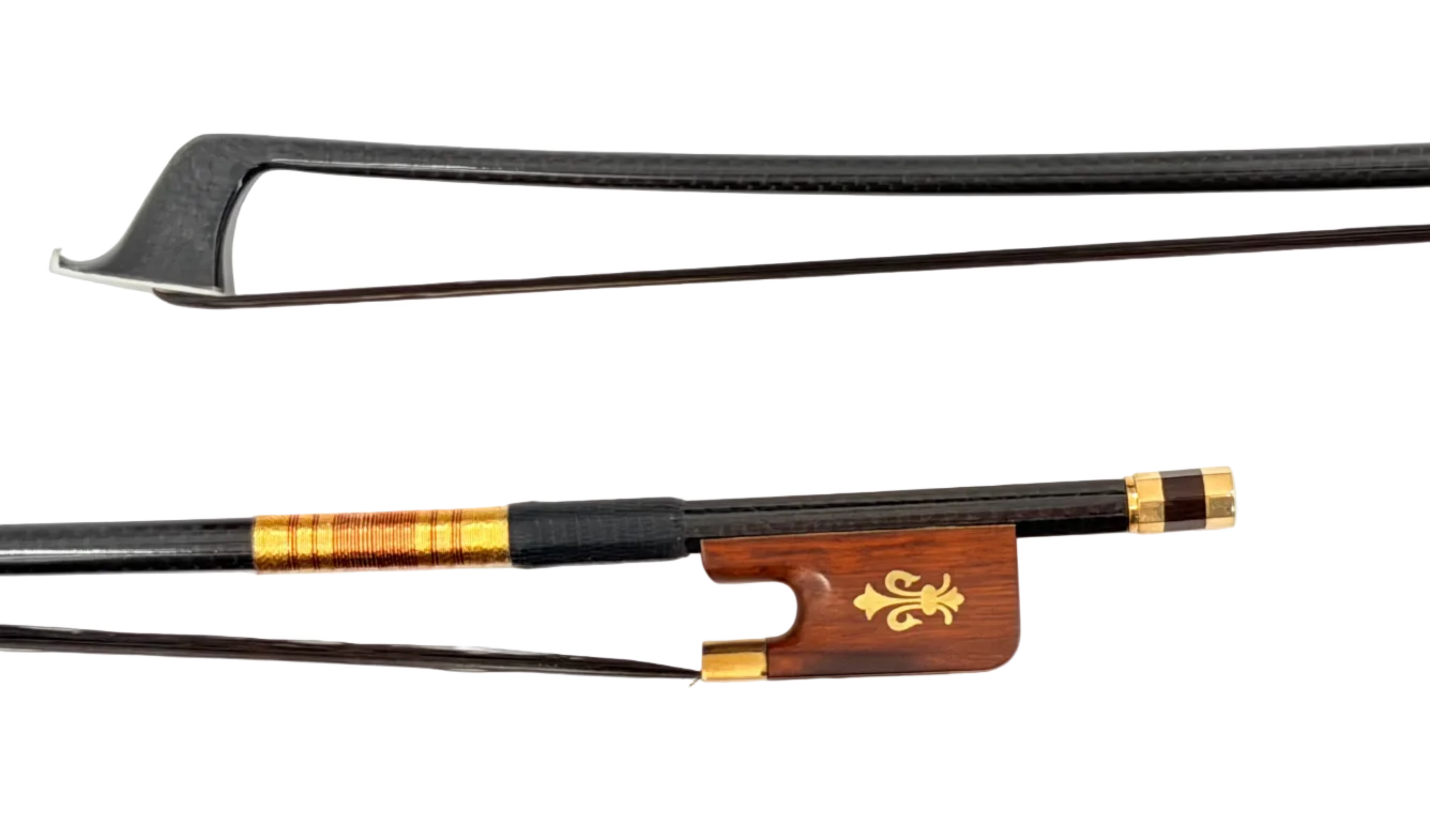 Nicely-Crafted Rosewood Frog Bow with Fleur-de-lis Inlay – Medium to Strong Stiffness