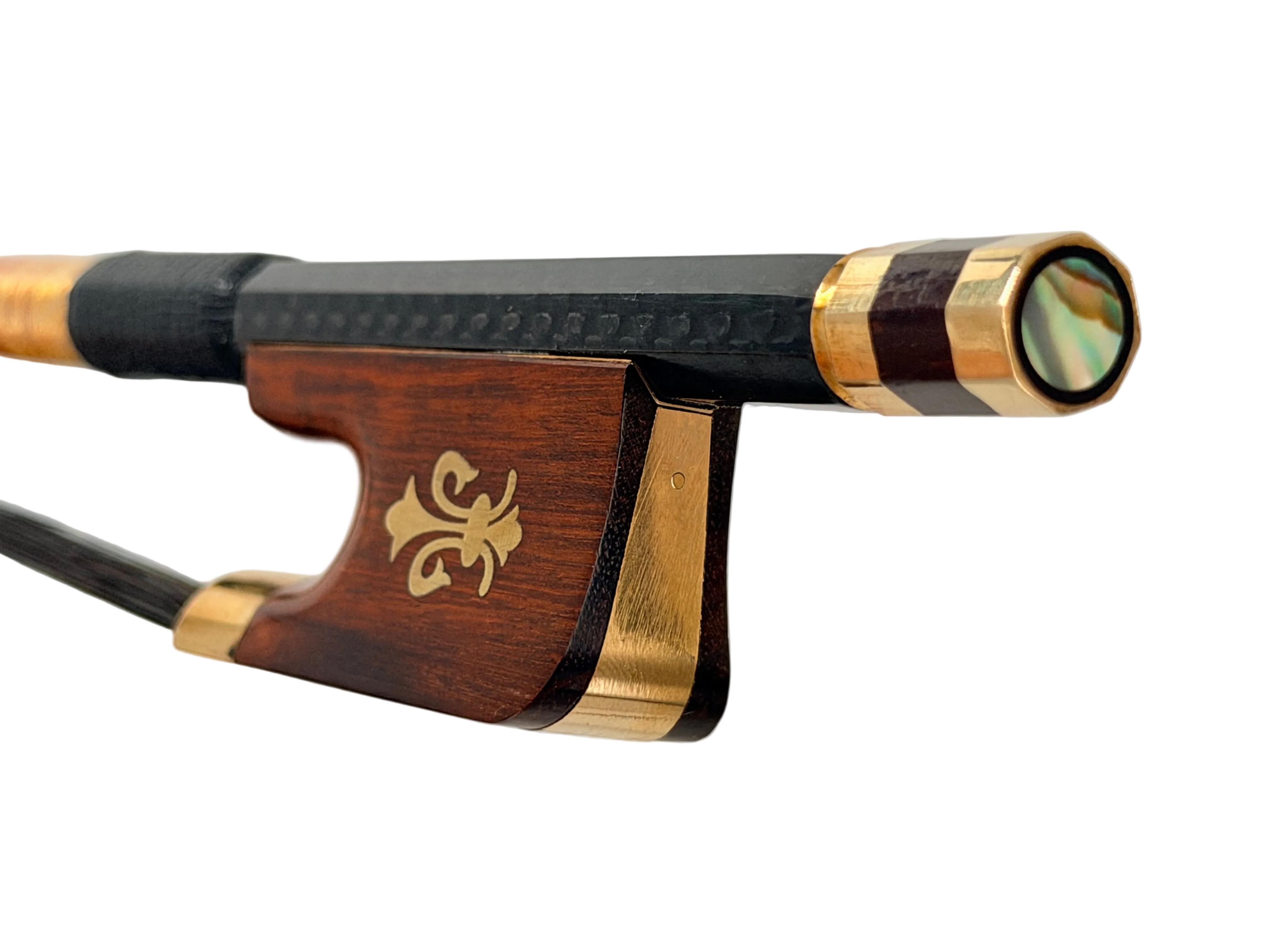 Nicely-Crafted Rosewood Frog Bow with Fleur-de-lis Inlay – Medium to Strong Stiffness