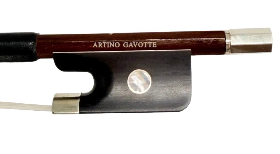 Close up of an Artina Gavotte Cello bow made of premium Masaranduba wood.