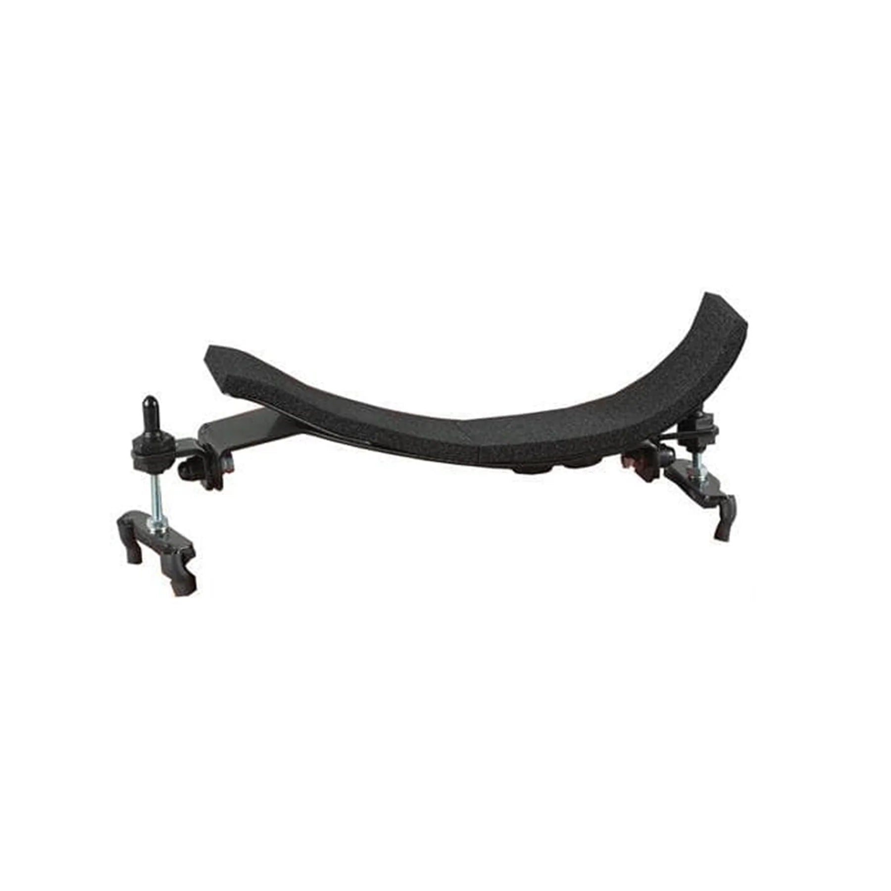 The Bonmusica Violin Shoulder Rest, shown in black on a white background, offers curved foam padding and adjustable metal brackets for a secure, ergonomic fit.