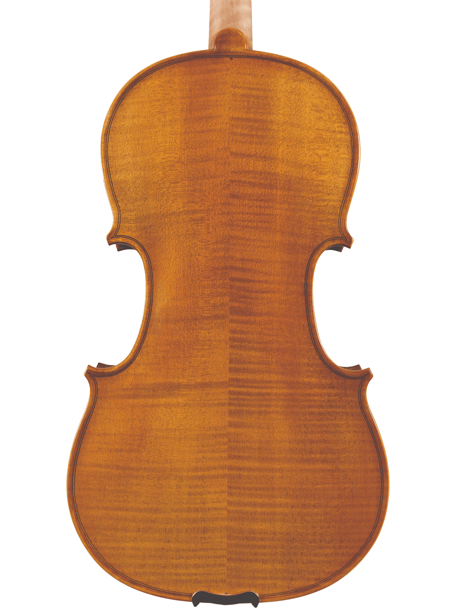The image shows the back of the Canzona Caprice 300 Series Violin Outfit – Hand Carved Spruce Maple, highlighting its smooth, polished surface and natural wood grain against a plain white background.