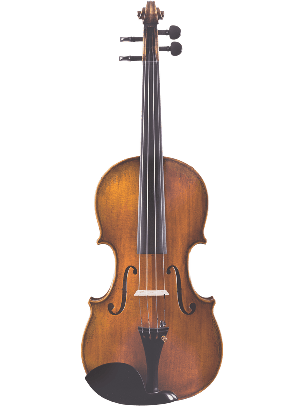 The Canzona Lorenzo Intermediate Violin Outfit features a hand-carved body with four strings, fine tuners, f-holes, and a black chin rest, shown in full view against a white background.