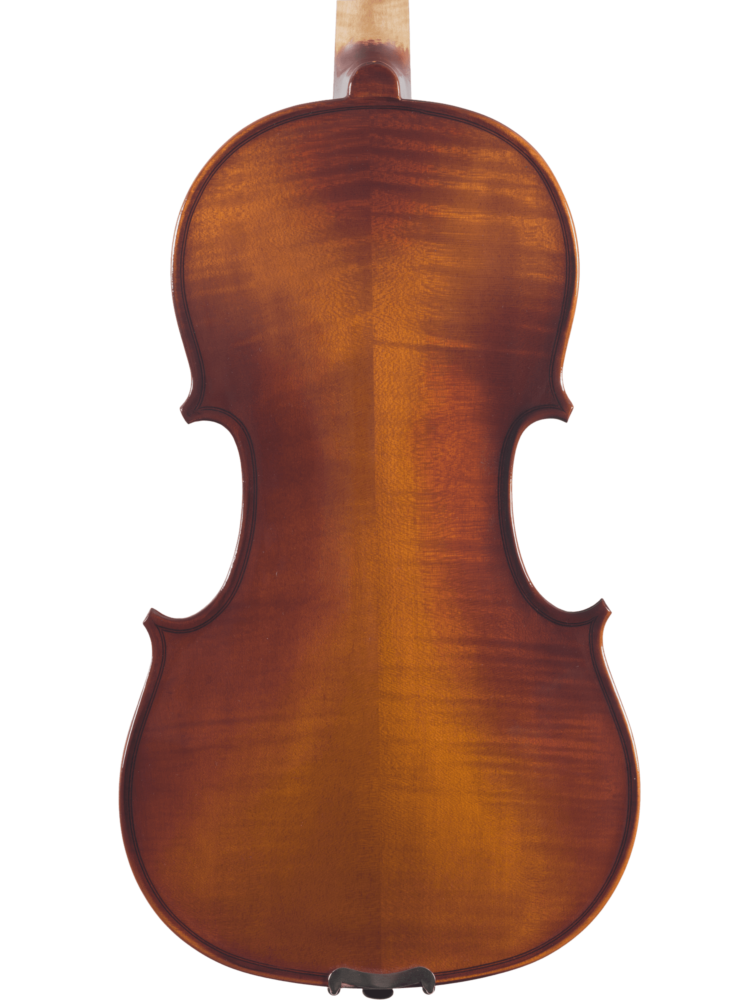 The image shows the back of a Canzona Sonata Student Violin Outfit with a warm brown finish, highlighting its curved shape and wood grain. The photo focuses only on the back; tailpiece and top are not visible. Ideal for student use.