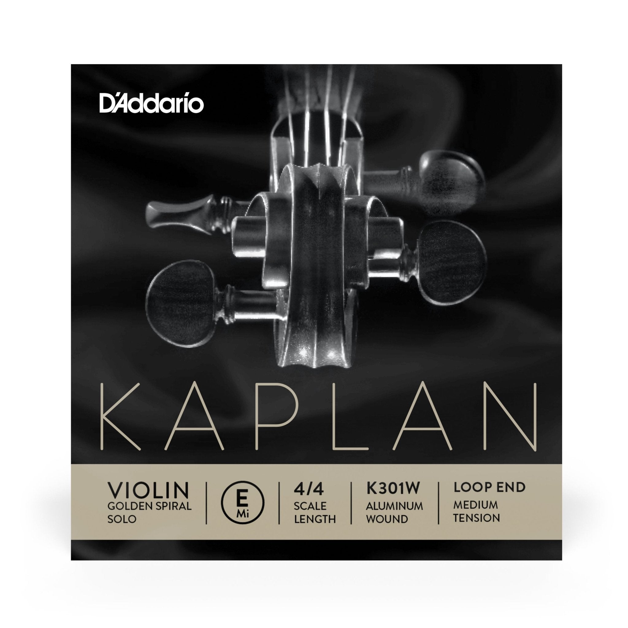 D'Addario Kaplan Golden Spiral Solo Wound Loop End Violin 4/4 Single E String - AAA Band Instrument Rentals