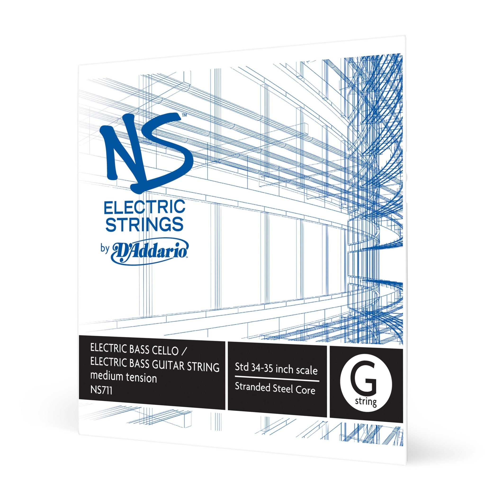 D'Addario NS Electric Bass/Cello Single G String, 4/4 Scale, Medium Tension - AAA Band Instrument Rentals