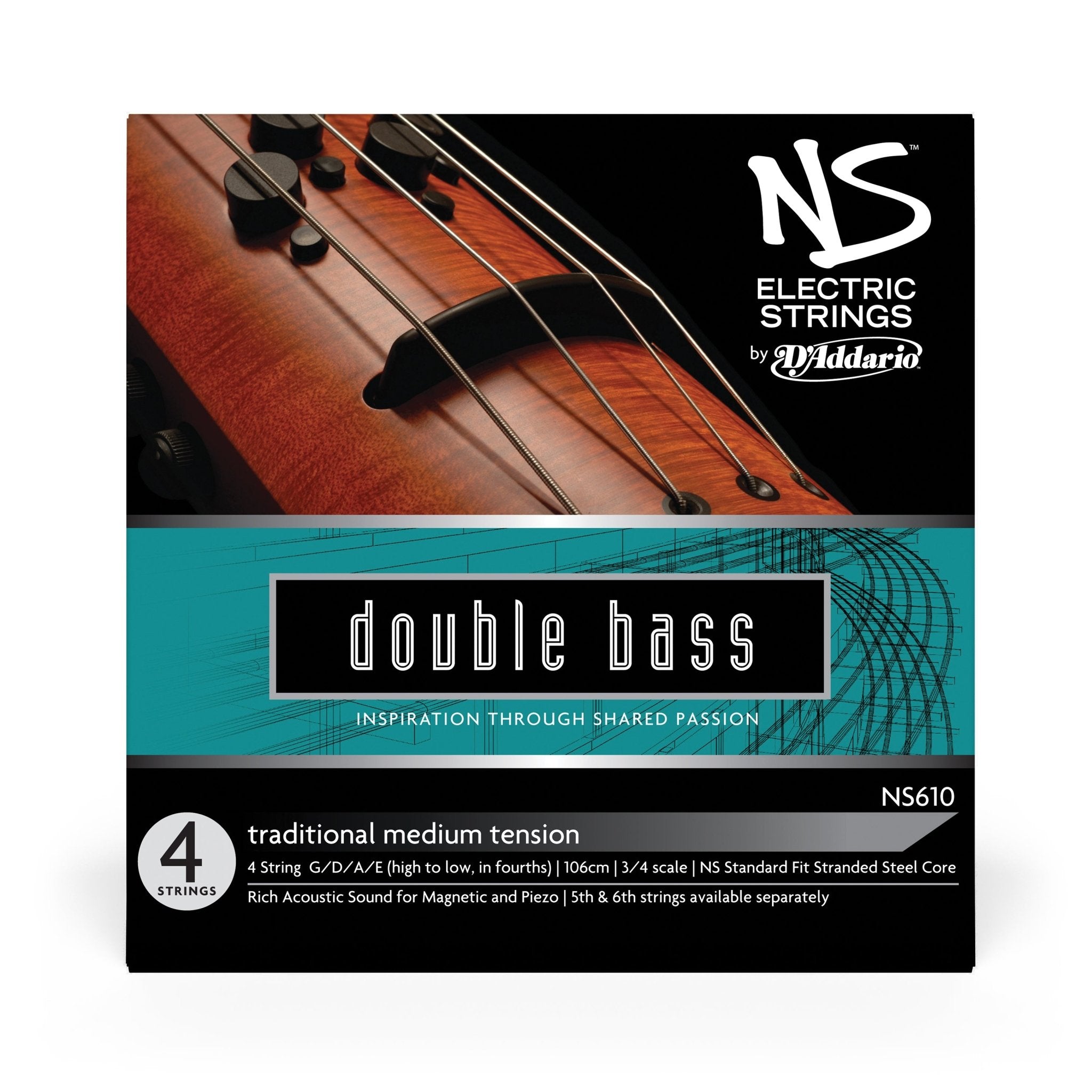 D'Addario NS Electric Traditional Bass String Set - AAA Band Instrument Rentals