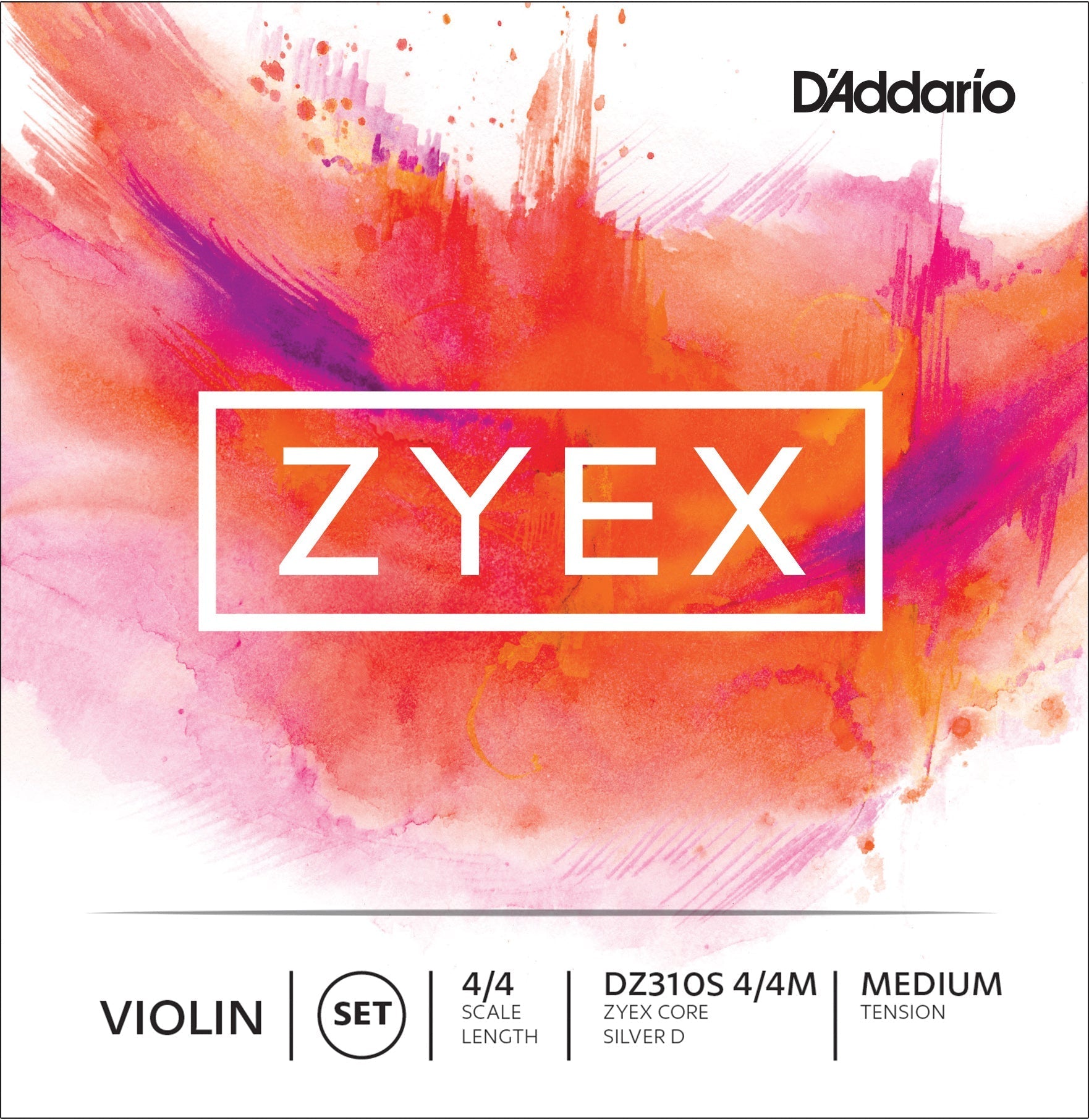 D'Addario Zyex Violin String Set with Silver D - AAA Band Instrument Rentals