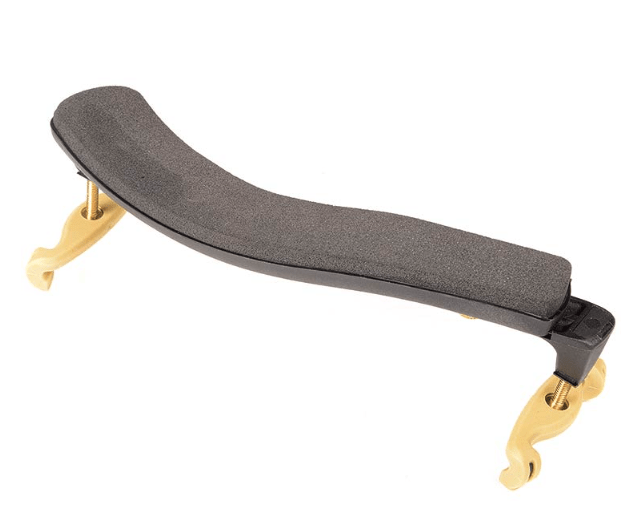 The KUN Super Violin Shoulder Rest features a black and gold foam-padded adjustable design, inspired by the famous KUN Super model, with curved plastic feet at each end. This shoulder rest securely attaches to the back of your violin to provide maximum playing comfort.