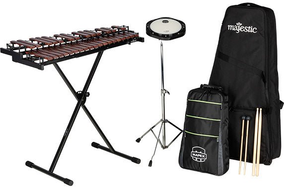 Majestic Gateway 2.5-Octave Synthetic Bar Xylophone Pack with Drum Pad - AAA Band Instrument Rentals