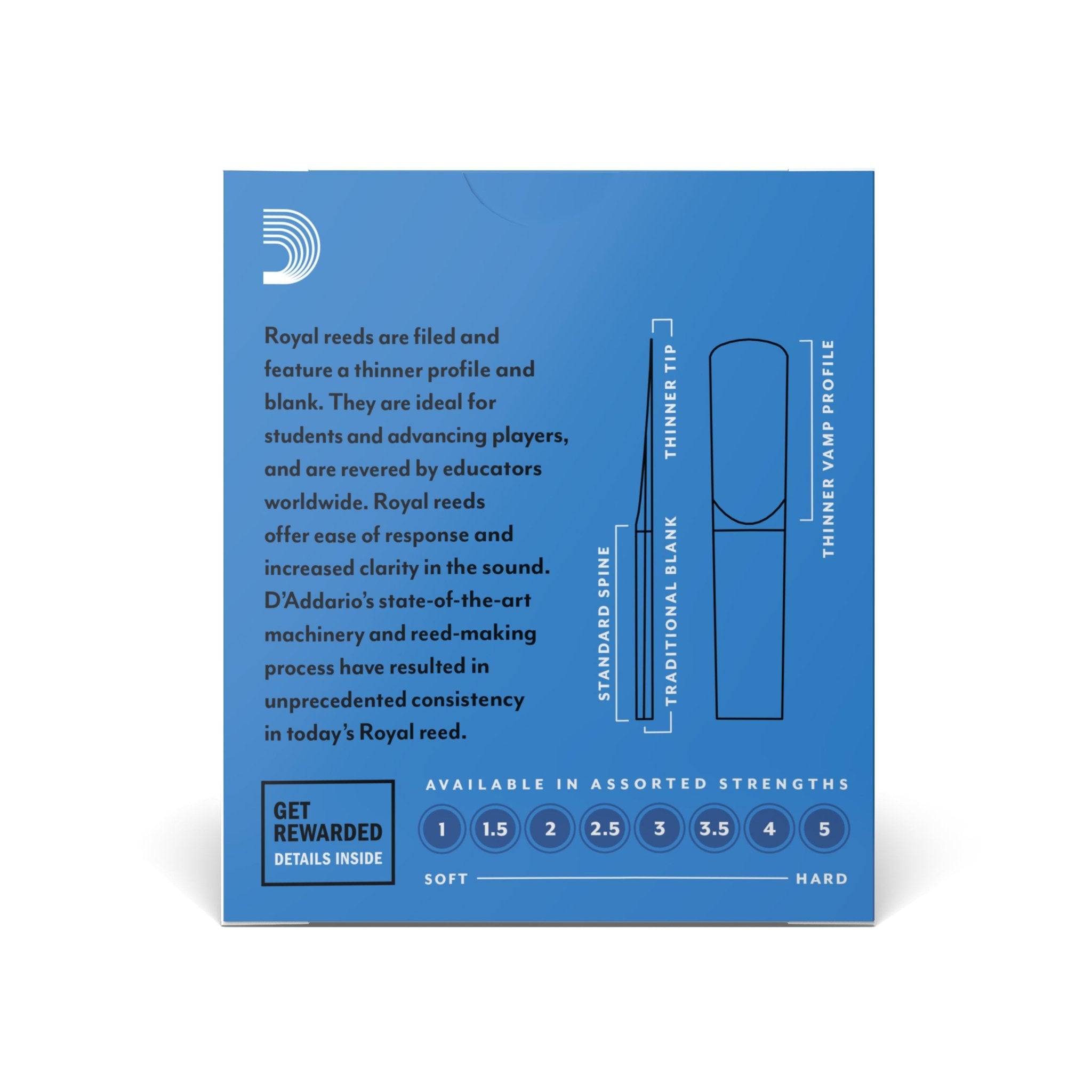 Rico Royal Clarinet Reeds (Box of 10) - AAA Band Instrument Rentals