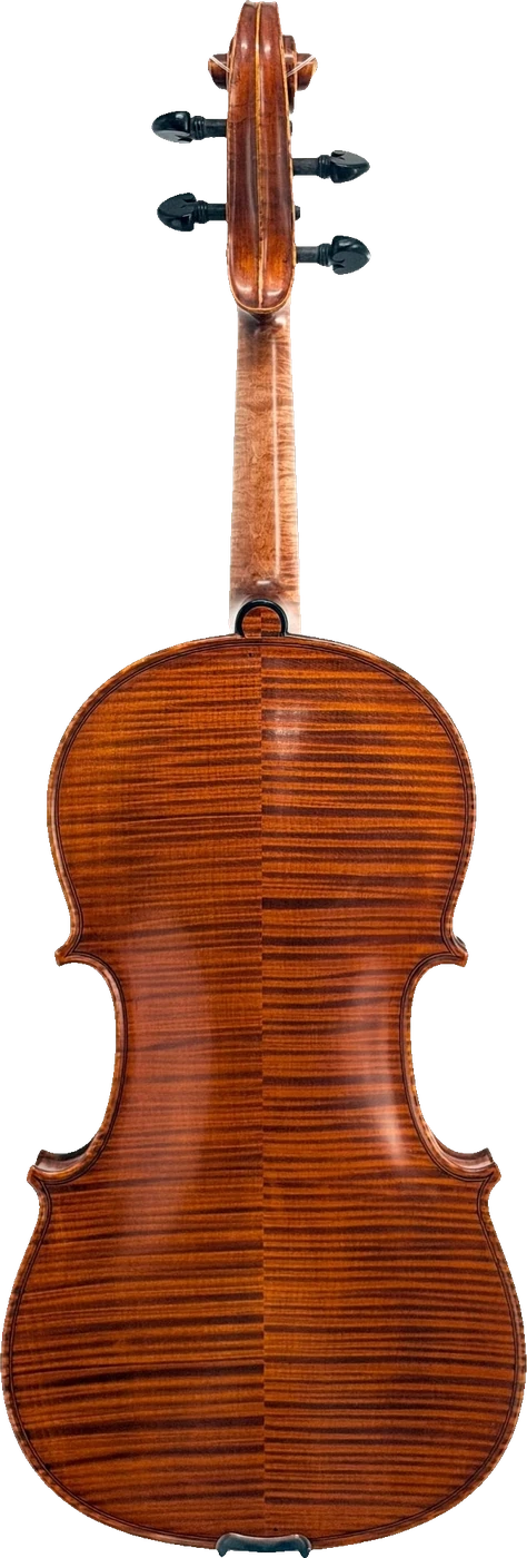Canzona Maestro-Level Viola – New Old Stock, Romanian Made | Flamed Maple & Bear Claw Spruce, back
